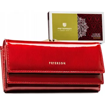 Peněženka Velká, horizontální dámská peněženka z přírodní kůže Barva: Červená