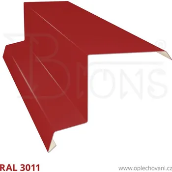 Střešní lemovaní Závětrná lišta horní rš 200 vínově červená