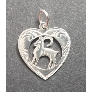 Přívěsek Znamení Kozoroh (v srdci) - stříbrný přívěsek