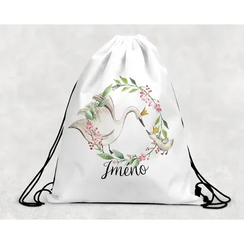 Dětský batoh Domovi Taška na přezůvky se jménem Labutě 30 x 39,5 cm