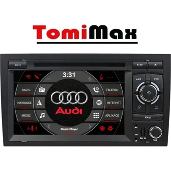 Autorádio TomiMax AUDI A4 Android 14 autorádio s WIFI, GPS, USB, BT HW výbava: 4 Core 2GB+16GB PX HIGH, Velikost obrazovky: Dotyková obrazovka: 7"