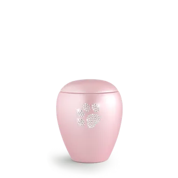 Smuteční dekorace Zvířecí urna Crystal Paw - Rose 0,5l