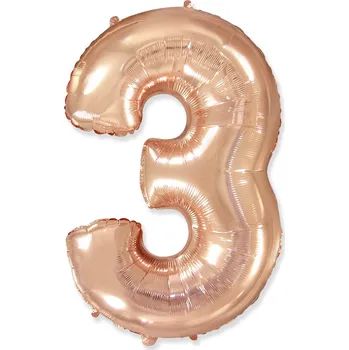 Balónek Fóliový balónek FlexMetal, číslo 3, barva rose gold, 102cm