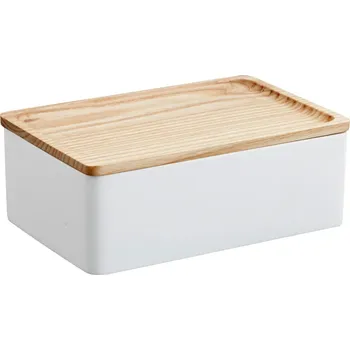 Úložný box Bílý plastový úložný box Yamazaki Rin 18,5 x 12,5 cm