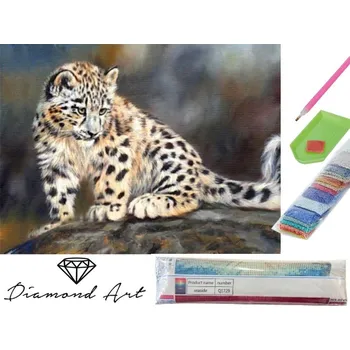 Diamantové malování Diamantový obrázek, 40x30cm, MLÁDĚ GEPARDA, 1bal.