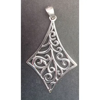 Přívěsek Zdobený čtyřúhelník - stříbrný přívěsek