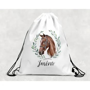 Dětský batoh Domovi Taška na přezůvky se jménem Kůň hnědý 30 x 39,5 cm