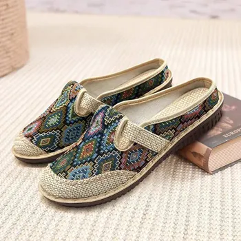 Dámské sandále Dámské vintage espadrilky Barva: Zelená, Velikost: 37