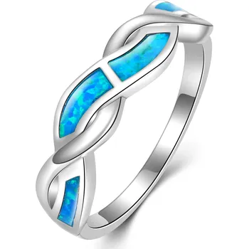Prsten NUBIS® Stříbrný prsten s modrým opálem - velikost 52 - NB-5102-OP05-52