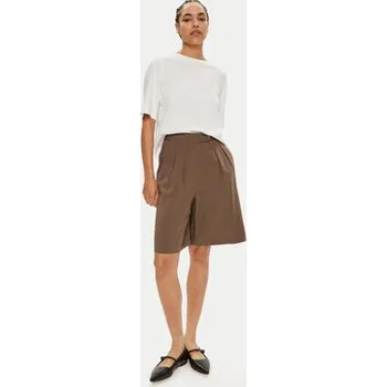 Dámské oblečení ViCOLO Šortky z materiálu TB1568 Hnědá Regular Fit XS
