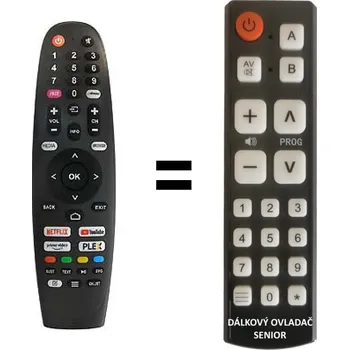 Dálkový ovladač ECG 43USV231 náhradní dálkový ovladač pro seniory