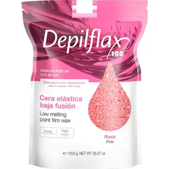 Perlový flexibilní depilační vosk Depilflax 100 - růže - s nízkým bodem tání, 1000 g