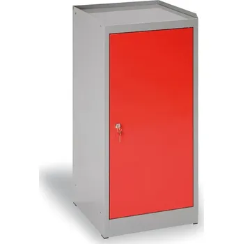 Policová skříň Alfa 3 Dílenská policová skříňka na nářadí, 3 police, 1 zásuvka, 450 x 450 x 1020 mm, červené dveře