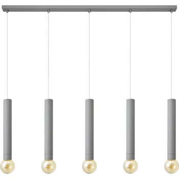 Lustr na lanku TUBA 5xE27/15W/230V šedá