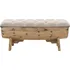 Úložná lavice z masivního dřeva a tkaniny 103 x 51 x 44 cm krémová