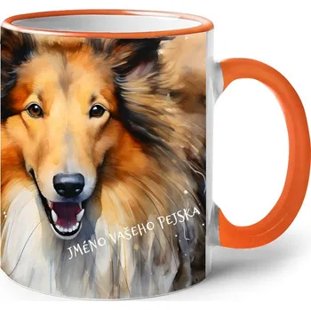 Keramický hrnek Sheltie 2, Barva Oranžová, Velikost 330 ml, Canvas Keramický hrnek s barevným uchem 2627