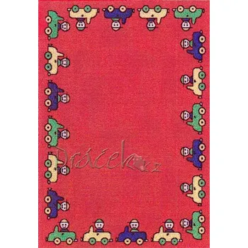 Koberec Dětský koberec Auta červený 115x160