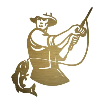 Polep vozidla SAMOLEPKA Rybář 024 levá úlovek (64 - škrábaný kov zlatý) NA AUTO, NÁLEPKA, FÓLIE, POLEP, TUNING, VLASTNÍ TEXT, TISK, AUTOSAMOLEPKY.cz, POLEPY, OBRÁZEK, LOGO, SAMOLEPKY