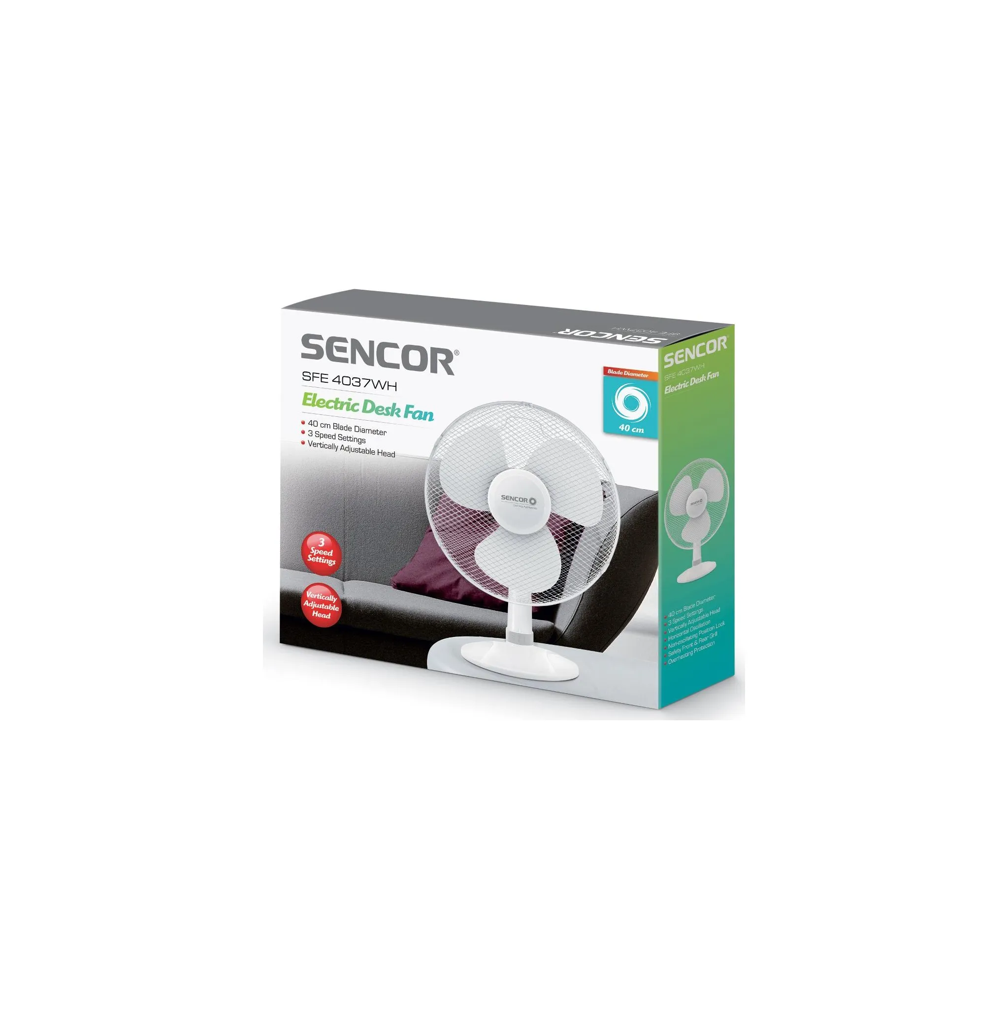 Fotografie 5 - Domácí ventilátor Sencor SFE 4037WH-EUE3