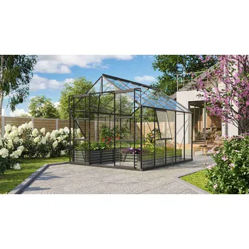 Skleník LANIT PLAST URANUS LG3561 2,57 x 3,21 x 2,46 m sklo 3 mm černý