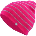 Dívčí pletená čepice Lewro REFO 8/11 Růžová, Stříbrná