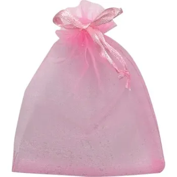 Dárková taška Dárkový sáček organza růžový 7x9cm