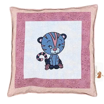 Termofor Ovopecka dětský nahřívací polštářek s třešňovými peckami Kočička růžová 15×15 cm