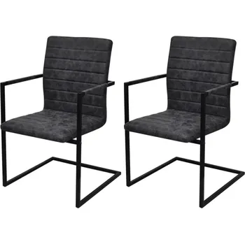 vidaXL Konzolové jídelní židle 2 ks černé umělá kůže [242285]