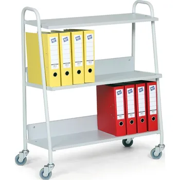 Stavební technika Kancelářský vozík na šanony, šedé police