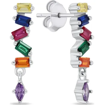 Náušnice Brilio Silver Stříbrné náušnice s barevnými zirkony EA1027WRBW + 2 měsíce na vrácení zboží