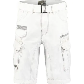 Pánské oblečení GEOGRAPHICAL NORWAY kalhoty pánské PANORAMIQUE MEN COLOR 063 bermudy kapsáče XL bílá