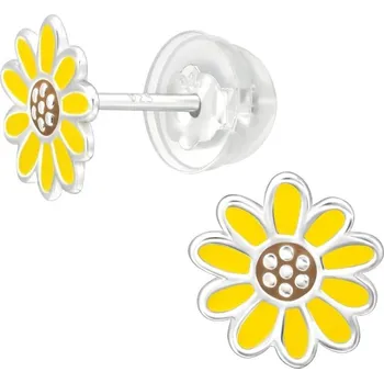 Náušnice Prstýnkárna Dětské stříbrné náušnice Květinky žluté AG 925 ≤ 0,65 g
