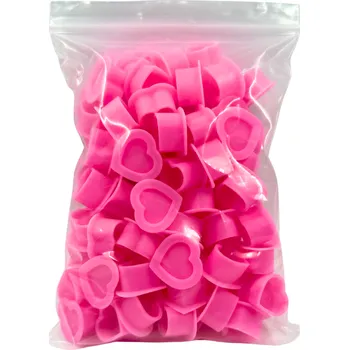 Silikonové kalíšky ve tvaru srdce, růžové - 12mm, 100ks