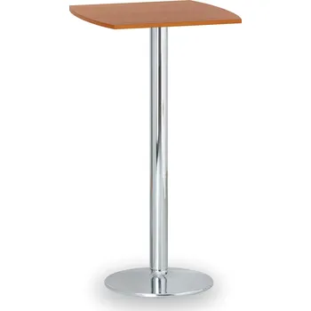 Konferenční stolek Koktejlový stůl OLYMPO II, 660x660 mm, chromovaná podnož, deska třešeň