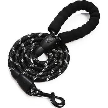 Vodítko pro psa Reflexní vodítko pro středně velká a velká plemena psů Barva: Černá, Velikost: délka 1,5 m (šířka 0,6 cm)