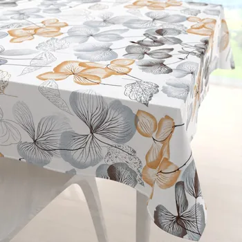 ubrus Bavlněný čtvercový ubrus Sandra SA-367 Šedo-oranžové květy na bílém 50x50 cm