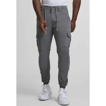 Pánské kalhoty Pánské bavlněné kapsáčové kalhoty Urban Classics Barva: šedá tmavá, Velikost: XL