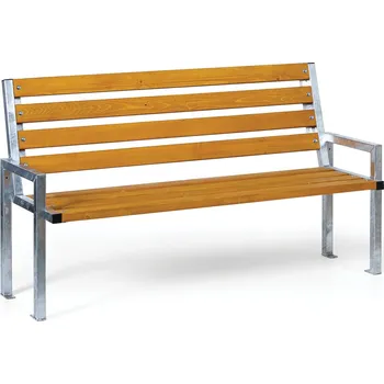 Zahradní lavice Venkovní lavička CITY s opěradlem, zinkovaná, 1660 mm, limba