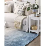 koberec Modrošedý ombre 200 x 200 cm viskóza ručně tkaný do ložnice do obývacího pokoje Beliani