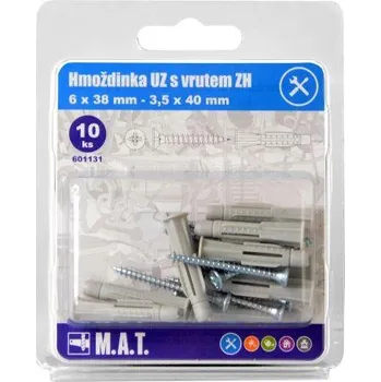 Hmoždinka M.A.T. GROUP hmoždinka UZ pr. 6mm s vrutem ZH ZB (10ks)