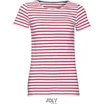 SOL’S 25.0139 - Dámské pruhované tričko červená/bílá - S