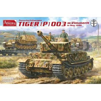 Plastikový model Amusing Hobby 1/35 Panzerbefehlswagen Tiger (P) 003 w/Zimmerit in May 1944