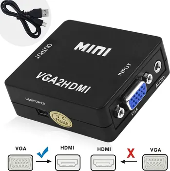 Redukce Převodník VGA2HDMI - převodník VGA na HDMI - Černý, nový