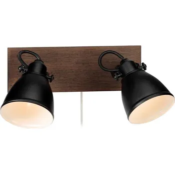 Nástěnné svítidlo Markslöjd 108213 - Nástěnné bodové svítidlo NATIVE 2xE14/18W/230V černá/hnědá