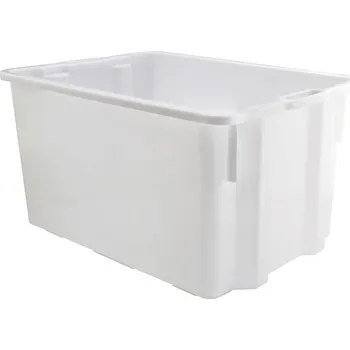 Úložný box Mobil Plastic Zasouvací a stohovací přepravka bílá, 630 x 440 x 340 mm