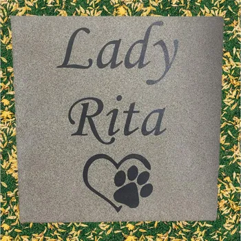 Smuteční dekorace Gravírovaný pomník pro psa , detailní zvířecí náhrobek z keramiky.