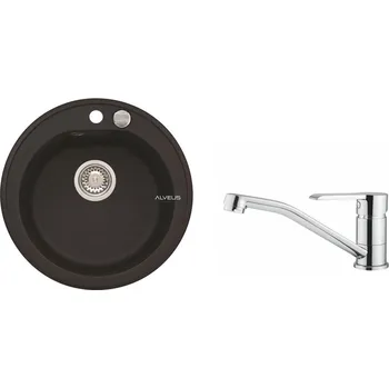 Granitový dřez Set Alveus Niagara 10 Black 91 + Ruta Chrom