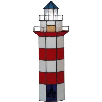 Lampička Clayre&Eef Dekorační lampa Claas v Tiffany stylu 56 cm červená, bílá, modrá, černá 2 x 25 W - Doprava zdarma