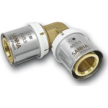 Vodovodní potrubí Sanha 3fit Press 25090 koleno lisovací Cu topení 90° 32 mm FF 32509032
