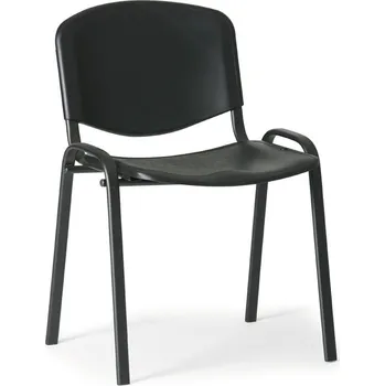 Jednací židle Plastová židle ISO - černé nohy, černá